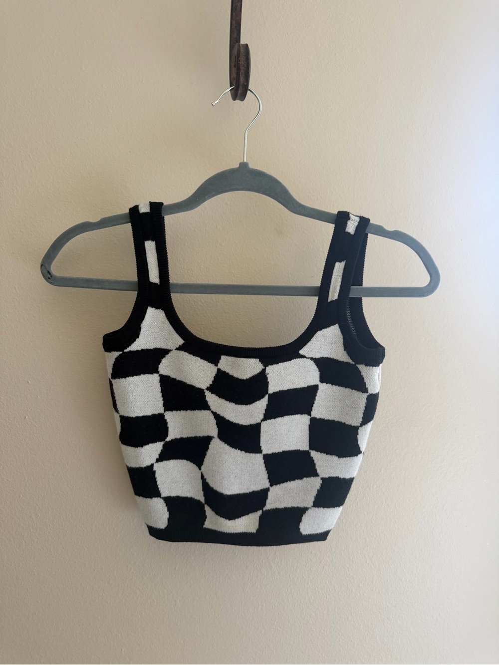 Black & White Checker Knit Tank